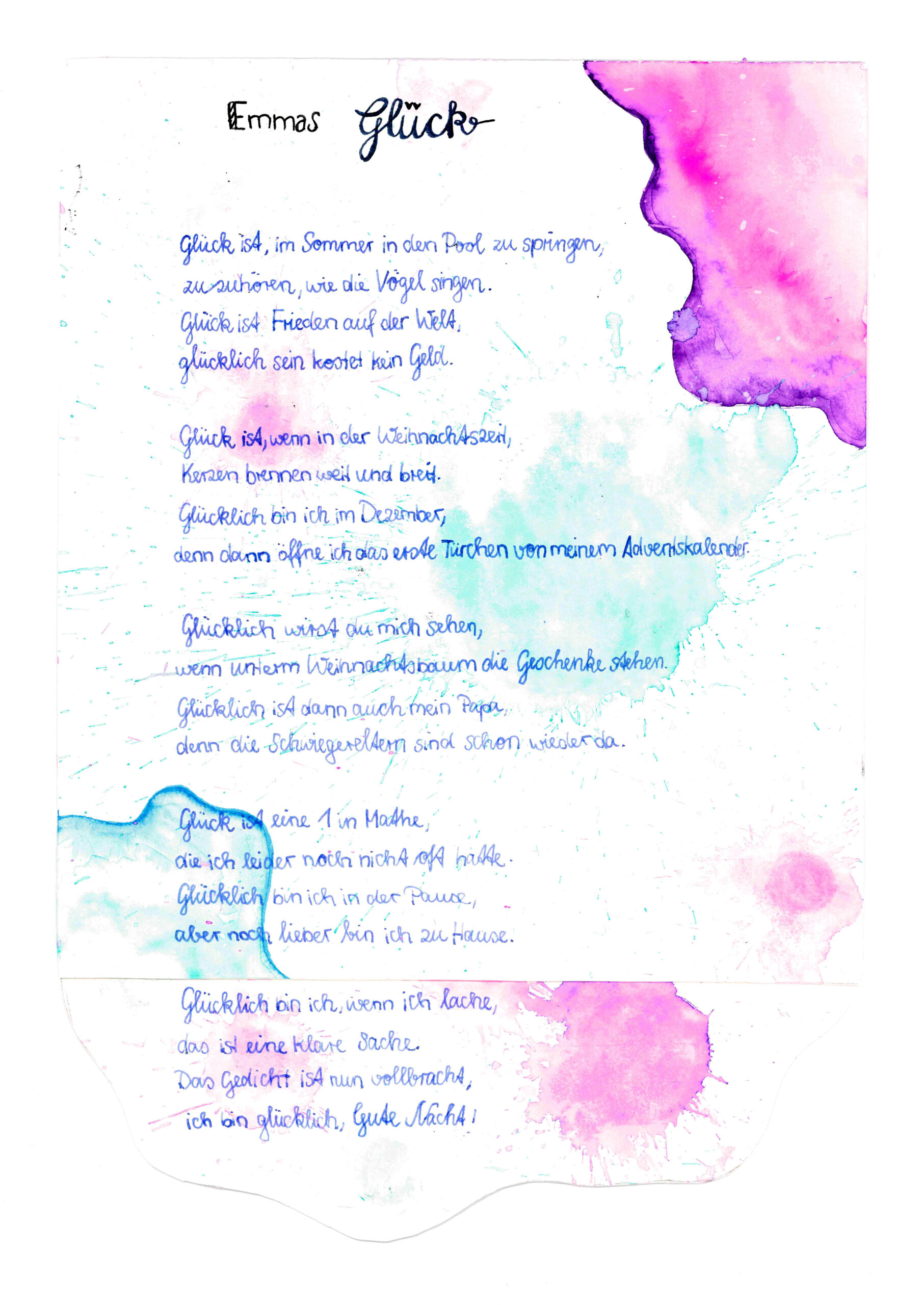 Gedicht, Glück, Klasse 6